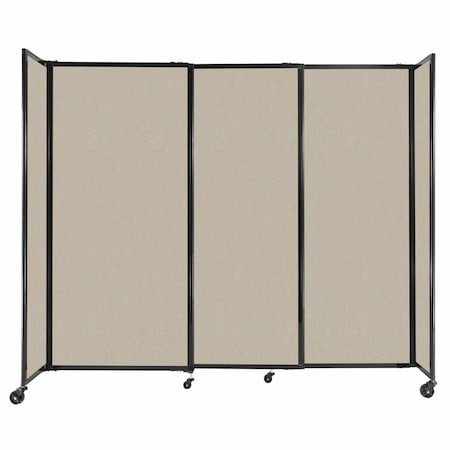 Versare StraightWall Sliding Portable Partition 7'2" x 6' Sand Fabric 1472318